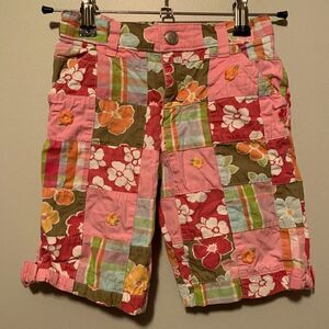 Girl's Pink Patchwork Bermuda Shorts